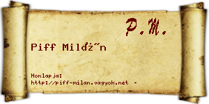 Piff Milán névjegykártya